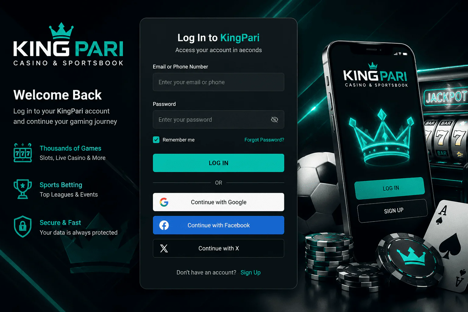 KingPari - Login